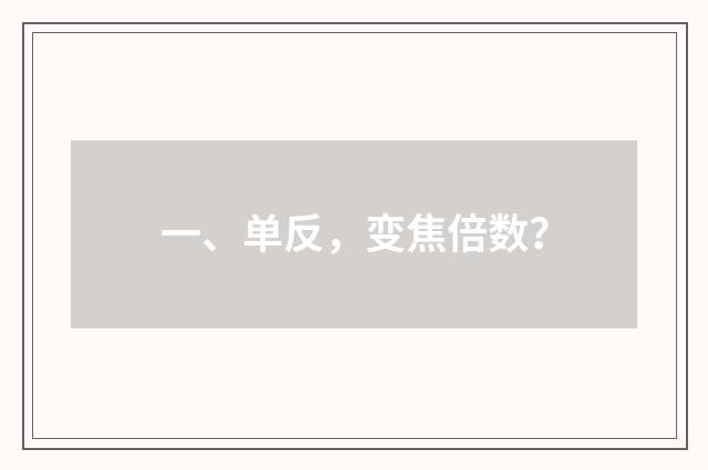 一、单反，变焦倍数？