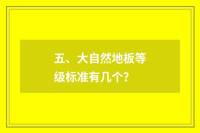 五、大自然地板等级标准有几个？