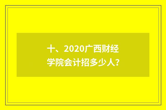 十、2020广西财经学院会计招多少人？