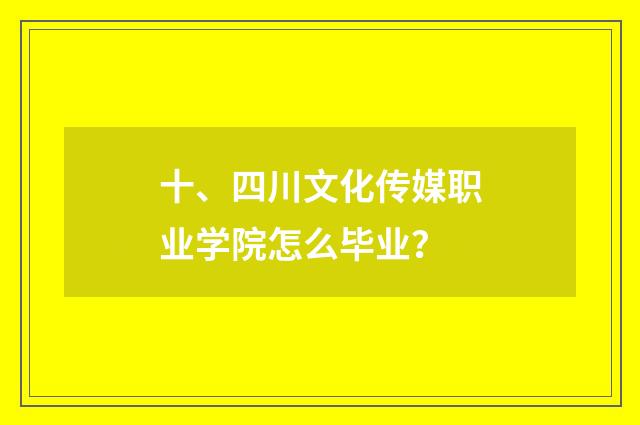 十、四川文化传媒职业学院怎么毕业?