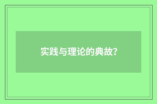 实践与理论的典故?