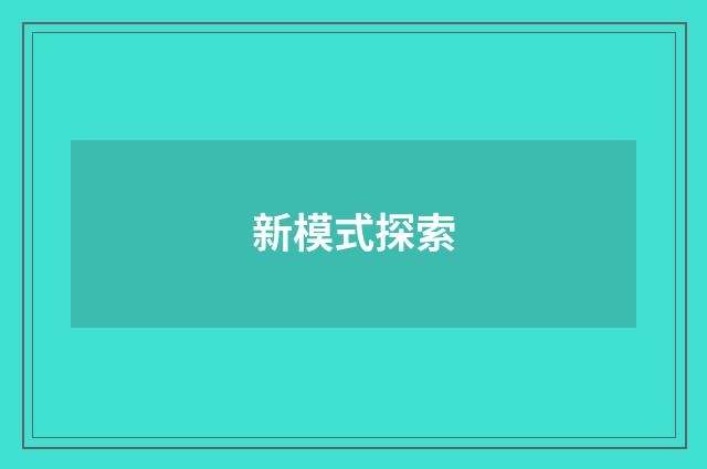 新模式探索