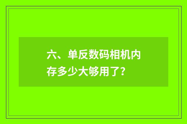 六、单反数码相机内存多少大够用了?