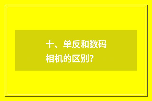 十、单反和数码相机的区别?