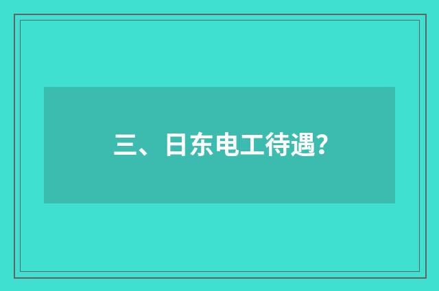 三、日东电工待遇？