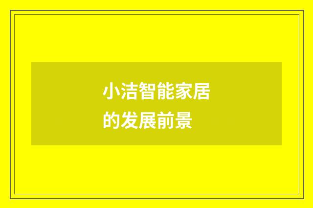 小洁智能家居的发展前景