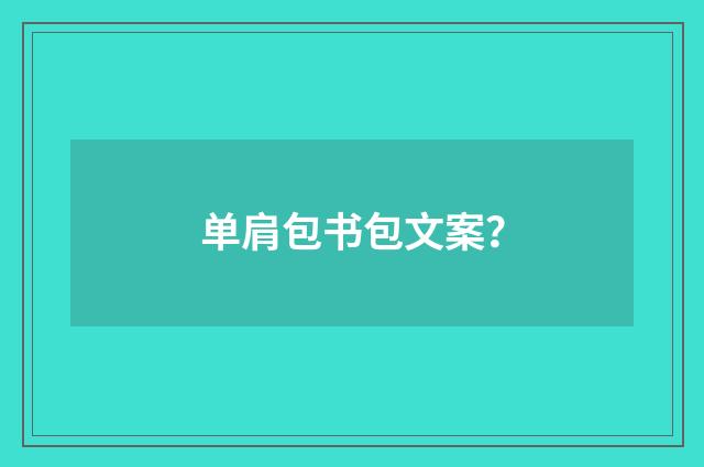 单肩包书包文案？