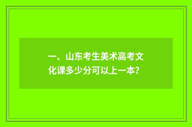 一、山东考生美术高考文化课多少分可以上一本?