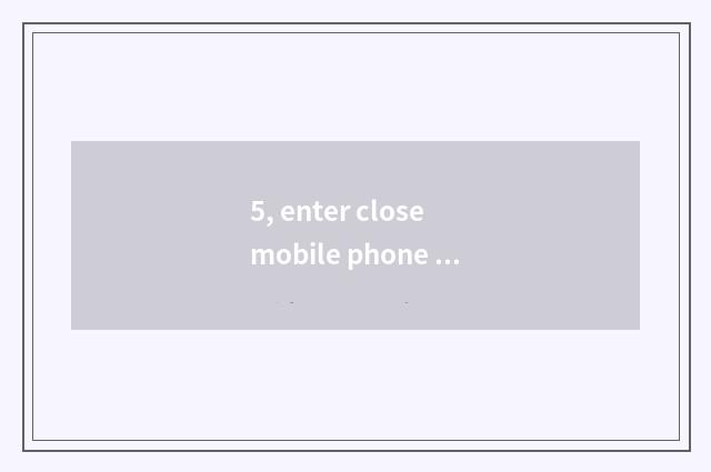5, enter close mobile phone little game to a few recommend?