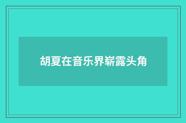 胡夏在音乐界崭露头角