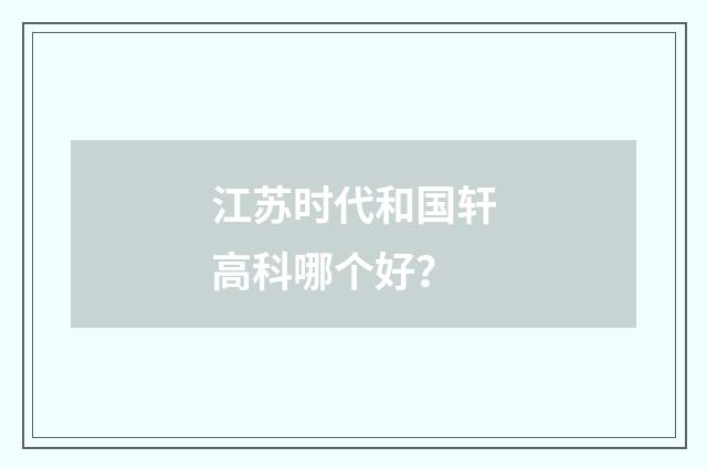 江苏时代和国轩高科哪个好?