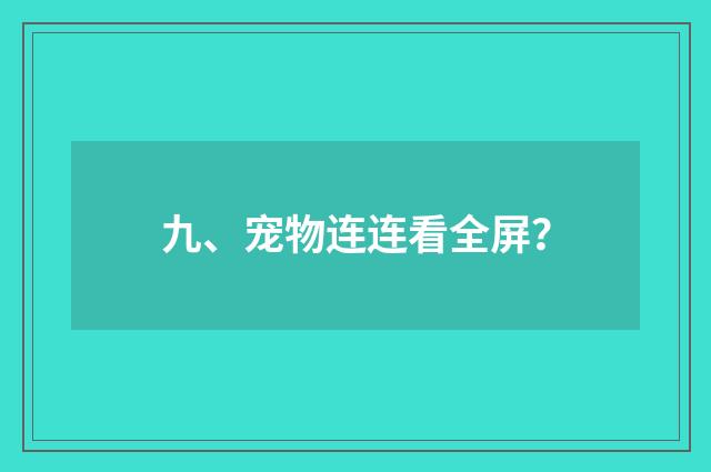 九、宠物连连看全屏？