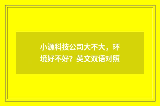 小源科技公司大不大，环境好不好？英文双语对照