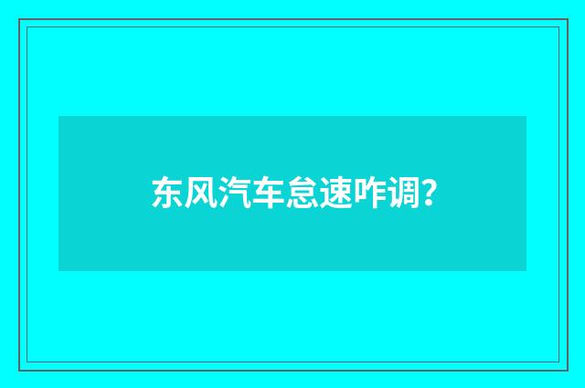 东风汽车怠速咋调？