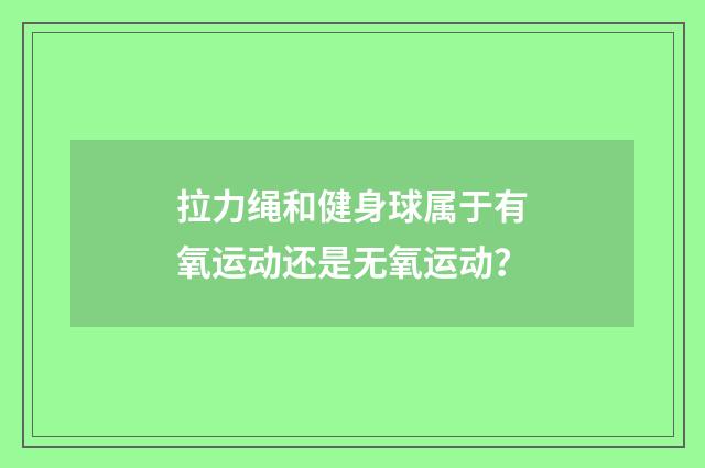 拉力绳和健身球属于有氧运动还是无氧运动？