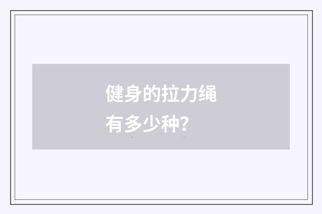 健身的拉力绳有多少种？