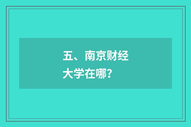 五、南京财经大学在哪？