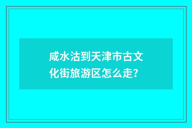咸水沽到天津市古文化街旅游区怎么走？