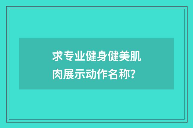 求专业健身健美肌肉展示动作名称？