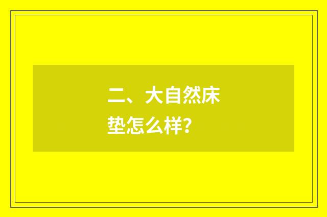 二、大自然床垫怎么样?
