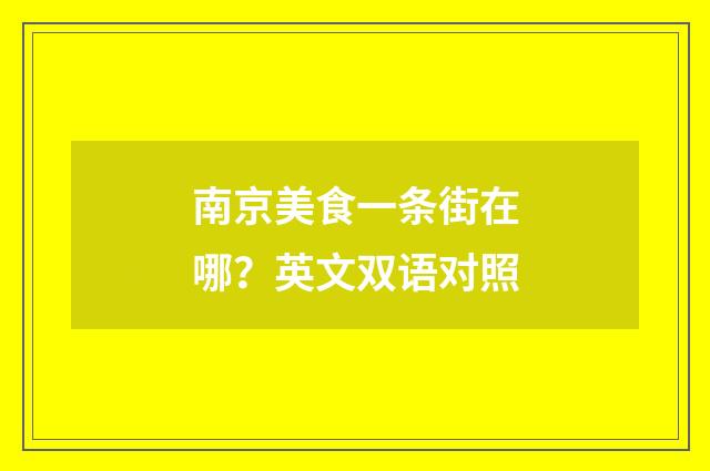 南京美食一条街在哪?英文双语对照