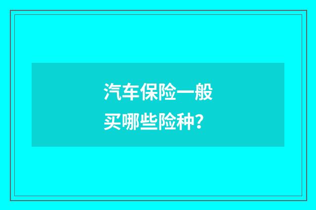 汽车保险一般买哪些险种？