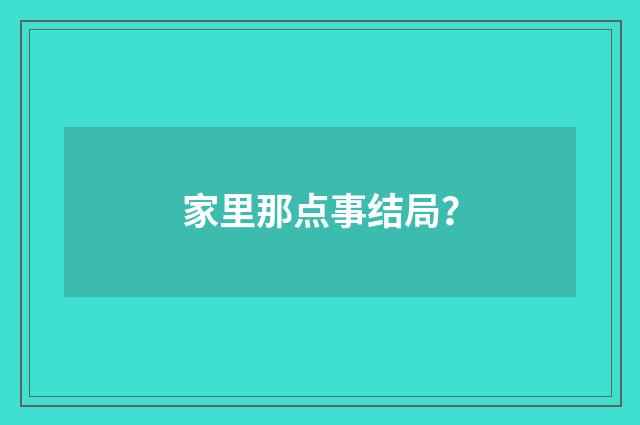 家里那点事结局？