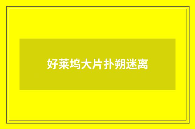 好莱坞大片扑朔迷离