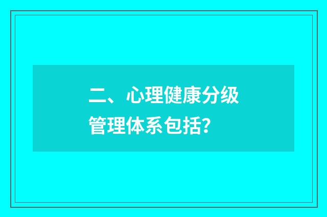 二、心理健康分级管理体系包括？