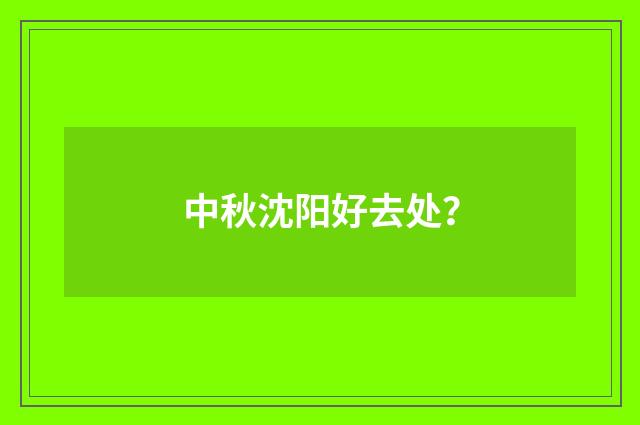 中秋沈阳好去处？