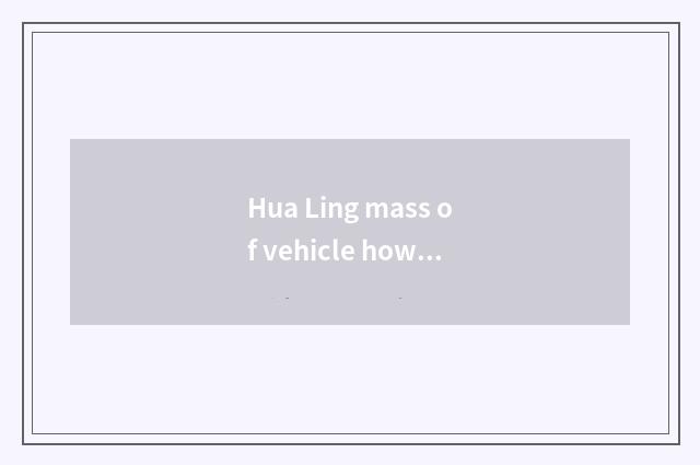 Hua Ling mass of vehicle how?