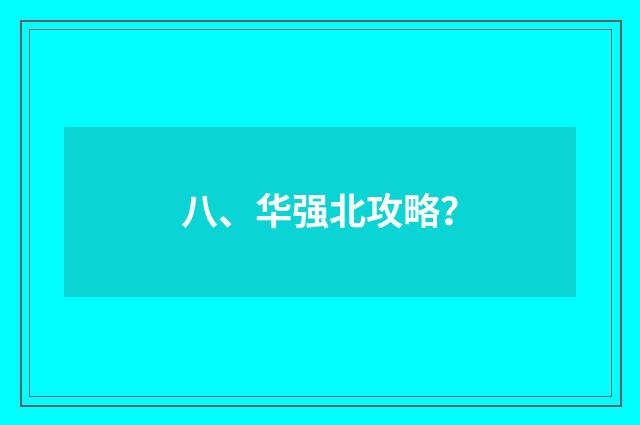 八、华强北攻略?