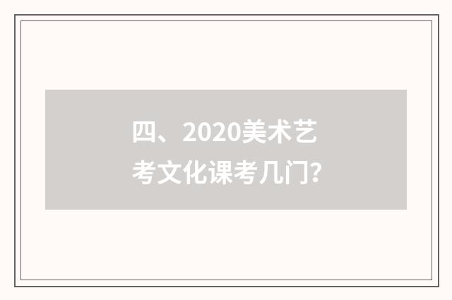 四、2020美术艺考文化课考几门?