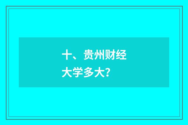 十、贵州财经大学多大？