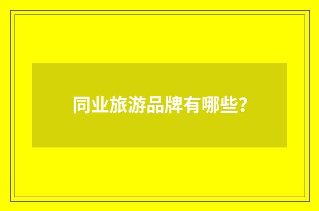 同业旅游品牌有哪些？