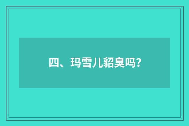 四、玛雪儿貂臭吗？