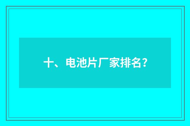 十、电池片厂家排名？