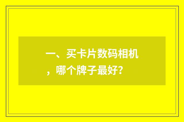 一、买卡片数码相机,哪个牌子最好?