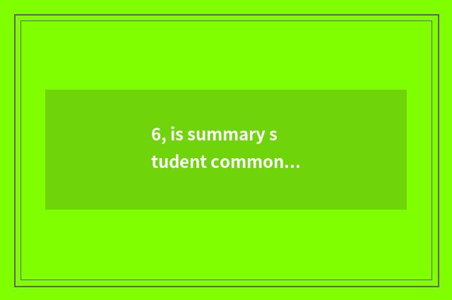 6, is summary student common mental health problem?