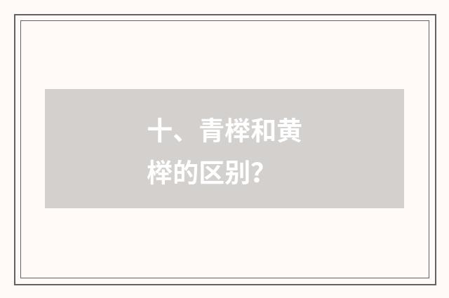 十、青榉和黄榉的区别?