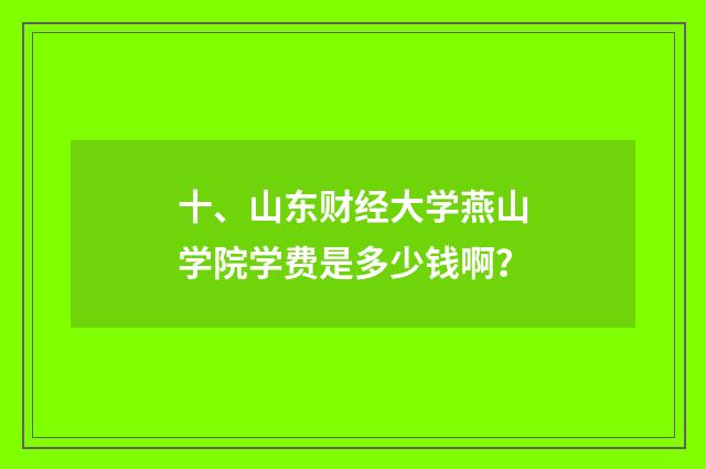 十、山东财经大学燕山学院学费是多少钱啊？