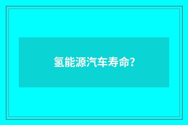 氢能源汽车寿命？