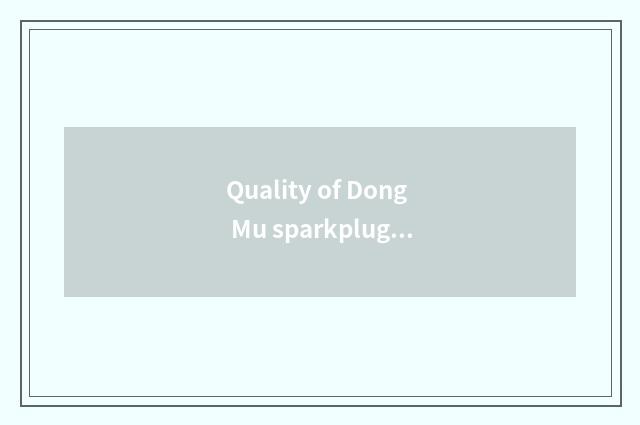 Quality of Dong Mu sparkplug how?