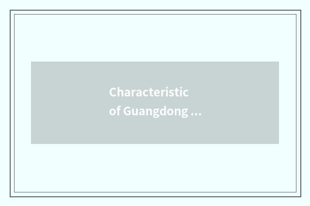 Characteristic of Guangdong travel net?