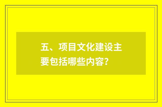 五、项目文化建设主要包括哪些内容？