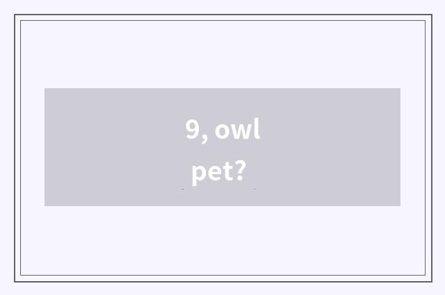 9, owl pet?