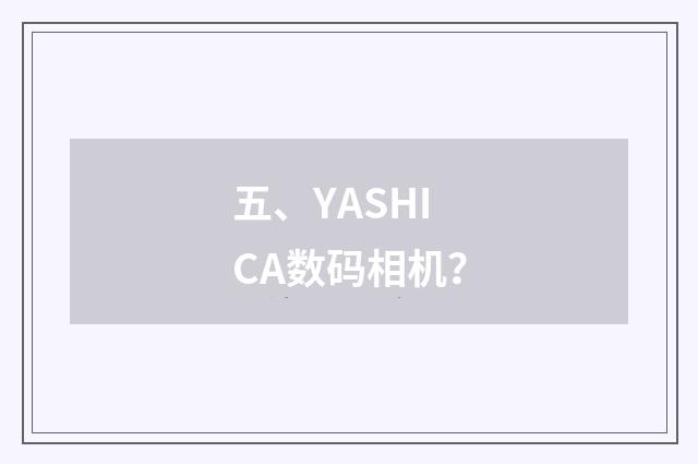 五、YASHICA数码相机？