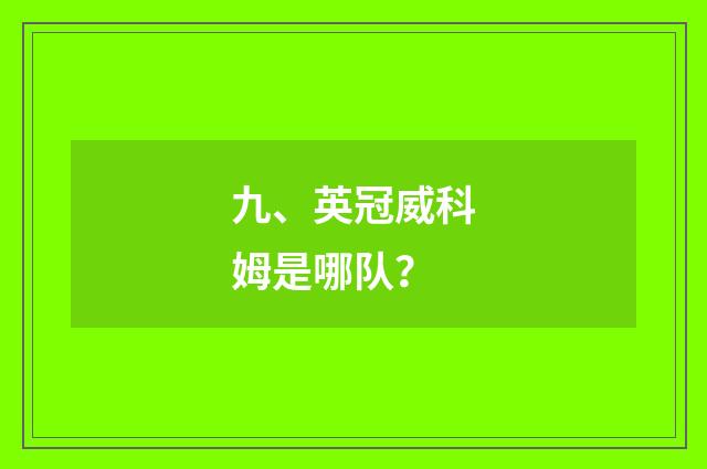 九、英冠威科姆是哪队？