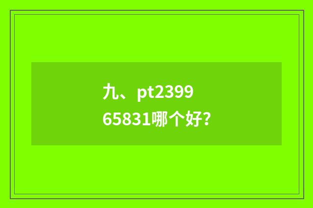 九、pt2399 65831哪个好？