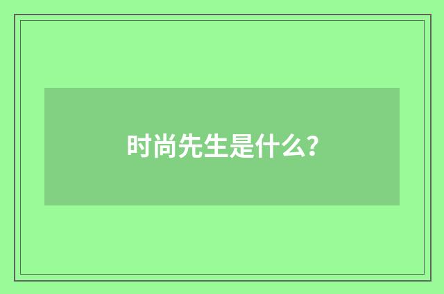 时尚先生是什么?